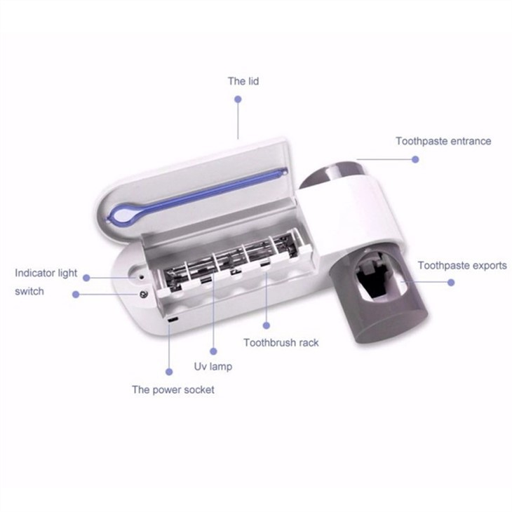 Toothbrush Sanitizer Holder bid-dispenser tat-toothpaste