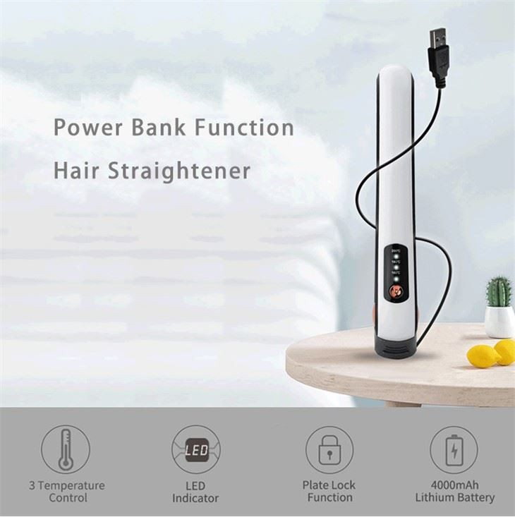 USB Rechargeable Cordless Travel Xagħar Straightener